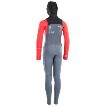 ION Neoprenanzug Capture Semidry 6/5 Hood FZ DL 6/5 Junior Langarm steel blue/red/black 2025 Neopren 1