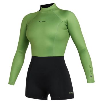 Mystic Neoprenanzug Lunar Longarm Shorty Bzip Women 2/2 Damen Shorty Soft Green 2025 Shorty Neoprenanzug 1