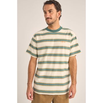 Rhythm T-Shirt EVERYDAY STRIP Vintage green Herren 2025 Fashion 1