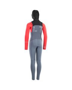 ION Neoprenanzug Capture Semidry 6/5 Hood FZ DL 6/5 Junior Langarm steel blue/red/black 2025 Kinder Neoprenanzüge 1