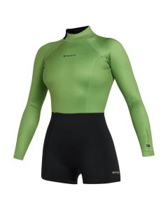 Mystic Neoprenanzug Lunar Longarm Shorty Bzip Women 2/2 Damen Shorty Soft Green 2025 Shorty Neoprenanzug 1