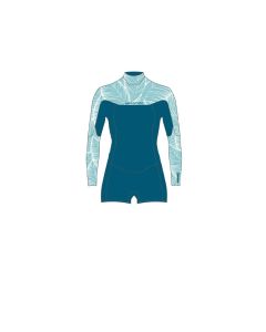 Neil Pryde Neoprenanzug Spark L/S Spring BZ 2/2 Damen Shorty C2 Petrol / floral 2024 Shorty Neoprenanzug 1
