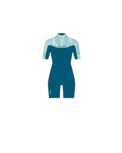 Neil Pryde Neoprenanzug Spark S/S Shorty BZ 2/2 Damen Shorty C2 Petrol / floral 2024 Shorty Neoprenanzug 1