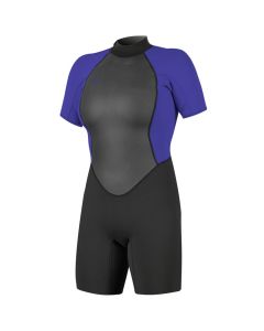 Oneill Neoprenanzug Wms Reactor-2 Back Zip S/S Spring 2/2 Damen Shorty BLACK/COBALT 2023 Shorty Neoprenanzug 1