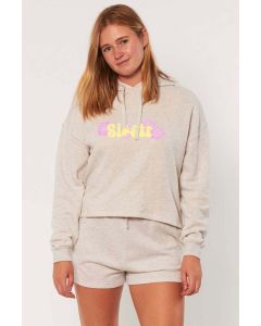 Sisstr Pullover HIBISCUS HEAVEN LS FLC CROP HOODIE SHR-Snow Heather Damen 2022 Sweater 1