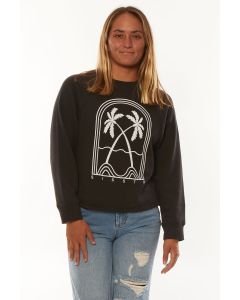 Sisstr Pullover PALMS LS FLEECE CREW CHR-Charcoal Damen 2023 Sweater 1