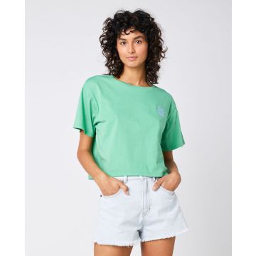Rip Curl T-Shirt SEARCH ICON CROP TEE 60-GREEN 2023 Fashion 1