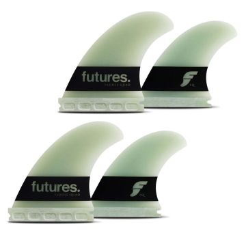 Futures Finnen Big Wave Quad Fin Set Paddle Gun G10 Grün 2024 Wellenreiten 1