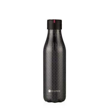 LES ARTISTES PARIS Trinkflasche Bottle UP Metal texture bril 500ml/16,5fl.oz SCHWARZ & GOLD 2022 Becher & Trinkflaschen 1