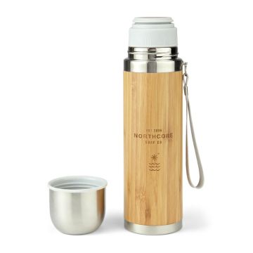 Northcore Camping Zubehör Bamboo Stainless Steel Thermos Flask 360ml with Mug (co) Becher & Trinkflaschen 1